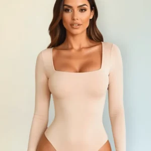 Body Suplex Frio Decote Quadrado Manga Longa C/ Forro