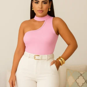 Body Feminino Elegante Gola Alta Bojo